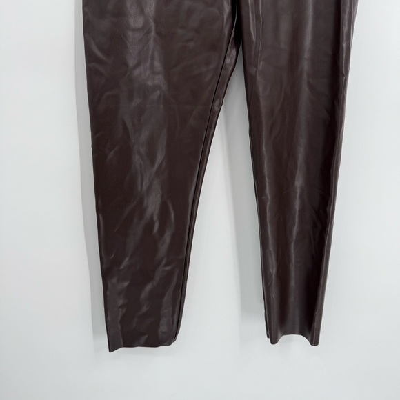 Joie Expresso Brown Faux Leather Leggings Contemporary Fit Size XXL 2X NEW - Picture 3 of 8